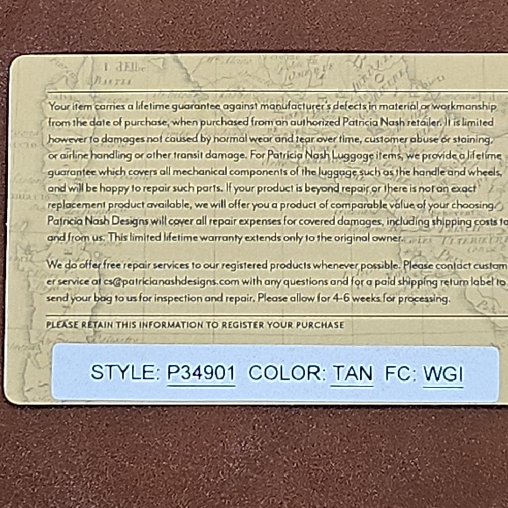 Patricia Nash Tan Cassini Clutch Wristlet 100% Leather Purse 8.75" x 6.5" P34901 - Picture 9 of 12